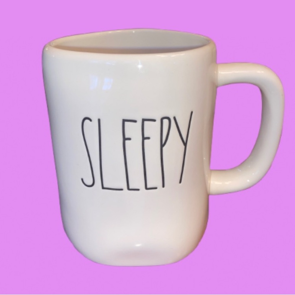 Rae Dunn White Ceramic 'SLEEPY' Mug, NWOT